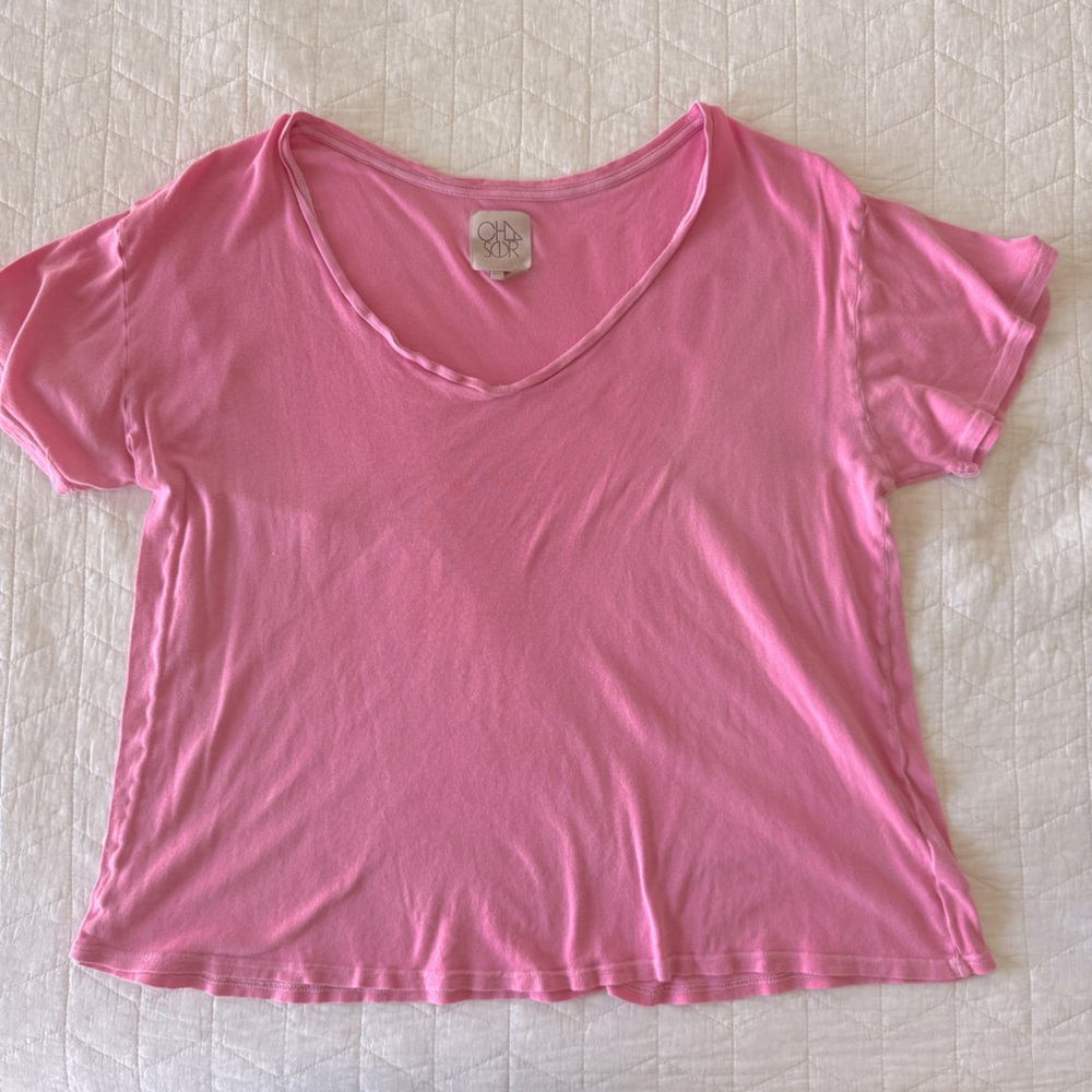 CHASER WOMENS OVERSIZED NEON/HOT PINK T SHIRT SIZE MEDIUM MED M